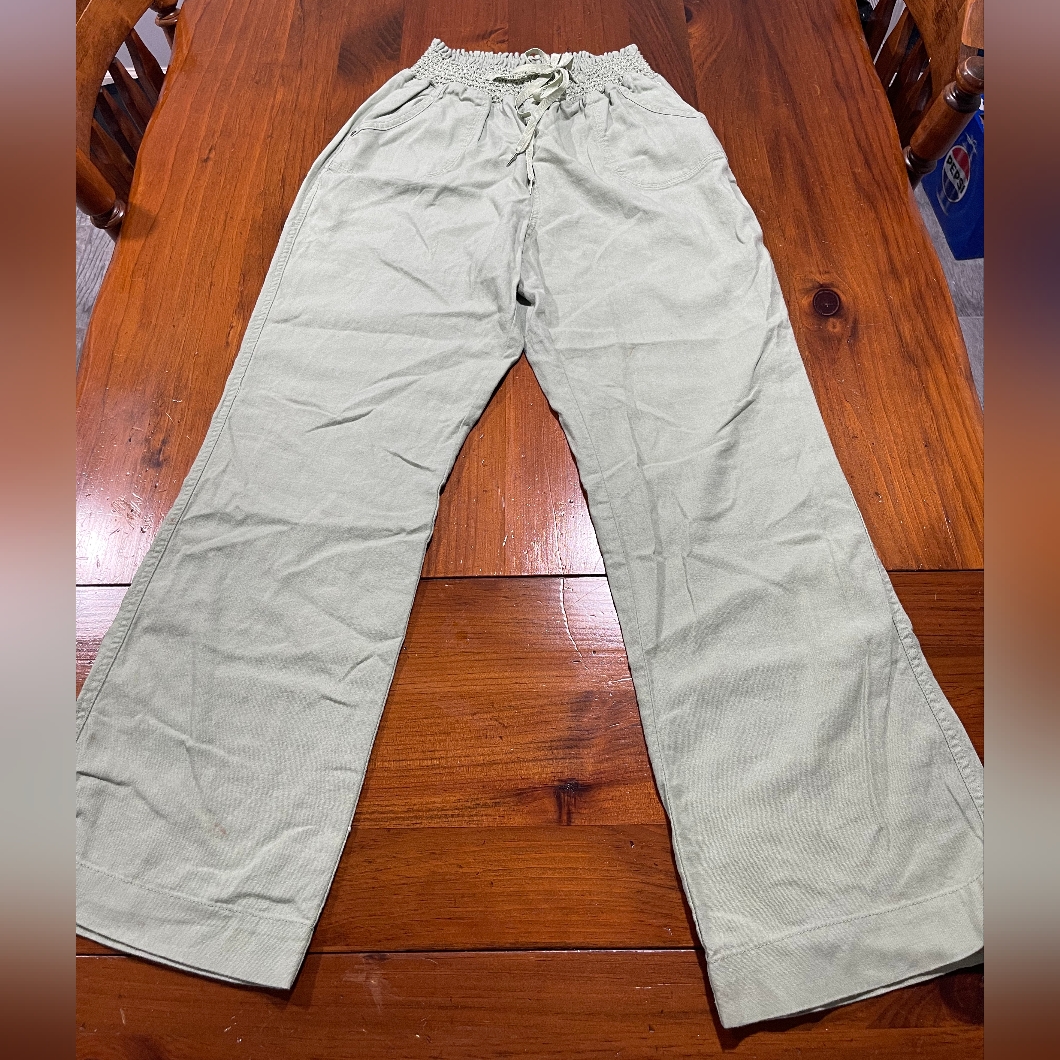Ci Sono Womens Light Green Lightweight Linen Pull On Elastic Waist Pants Size Xl